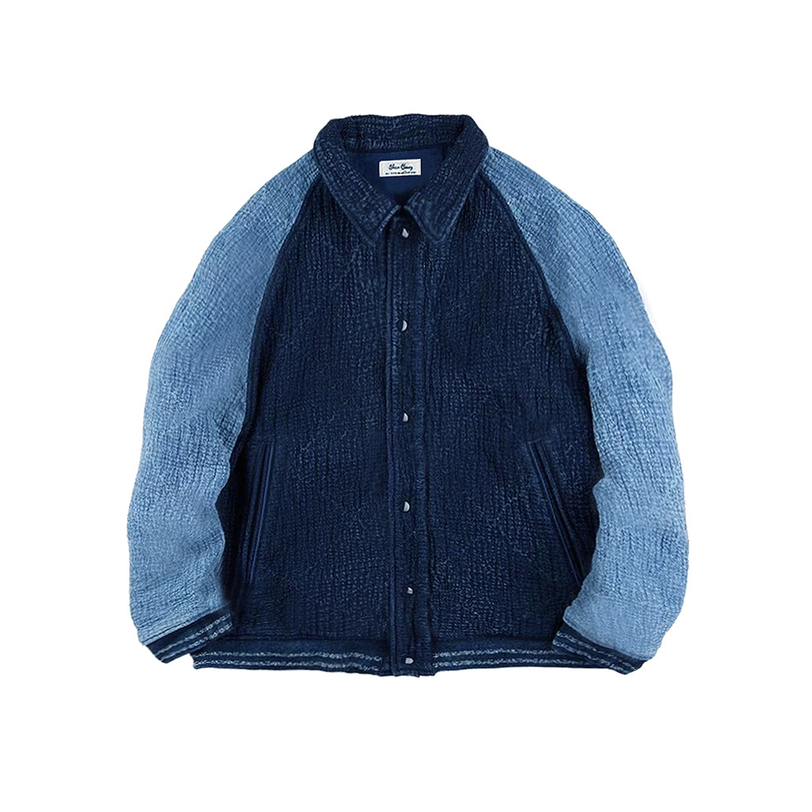 Vintage Indigo Sashiko Jacket Plant-dyed Splicing And Thickened Baseba