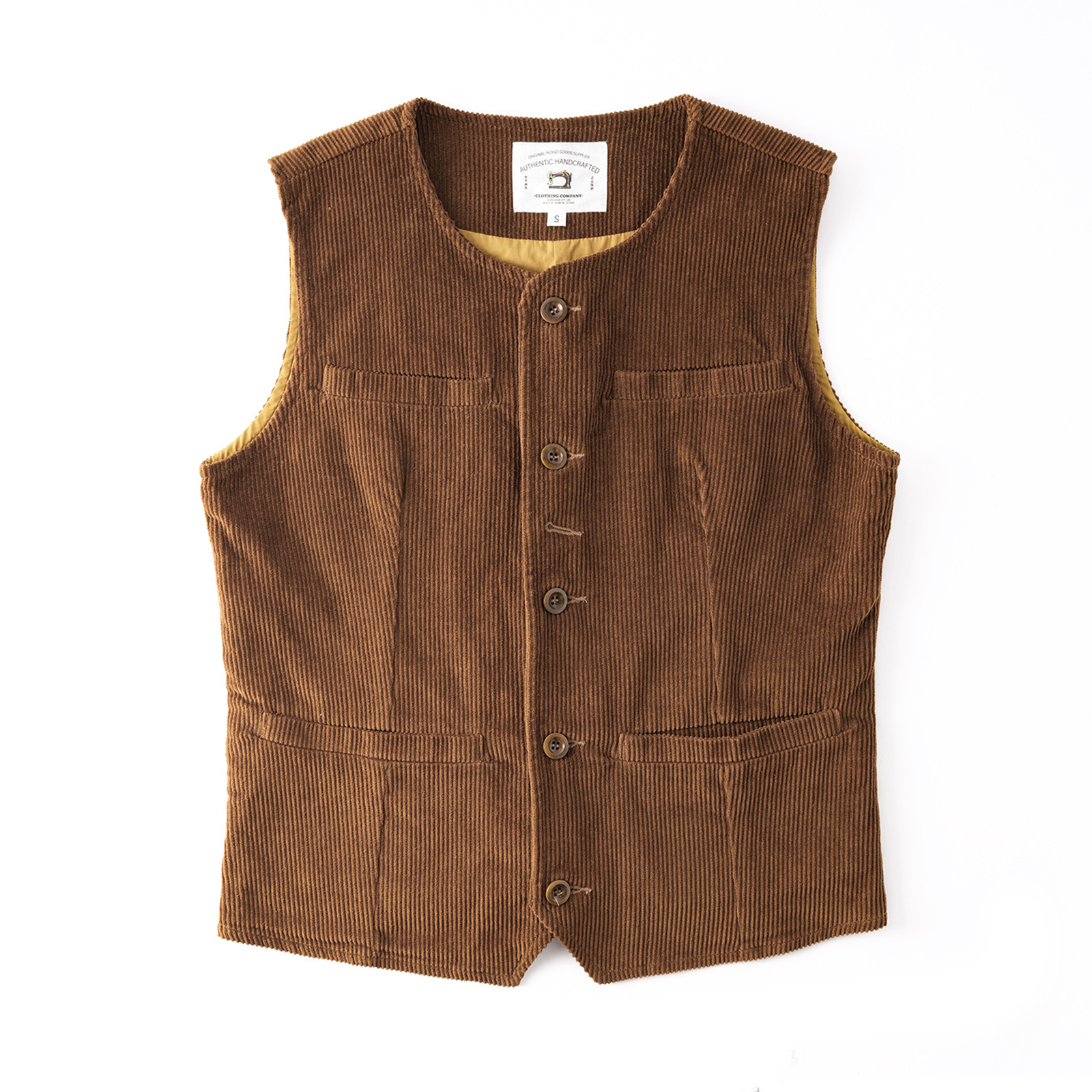 Men's Vintage Corduroy Vest – Brown Retro Workwear Waistcoat – Badbowl Men's Vintage Corduroy Vest – Brown Retro Workwear Waistcoat – Badbowl