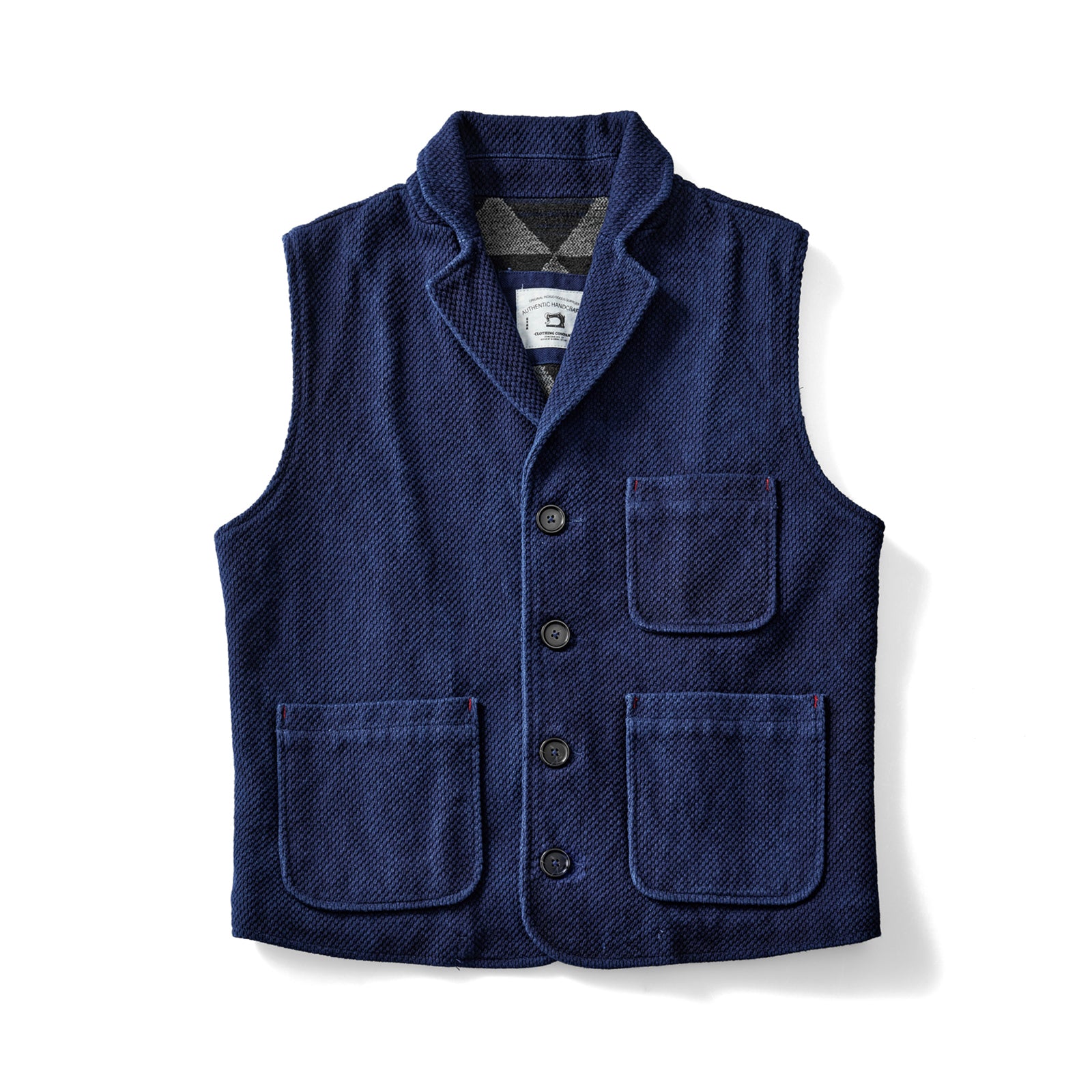 RRL Indigo Natural Indigo Dyed Sashiko Vest S