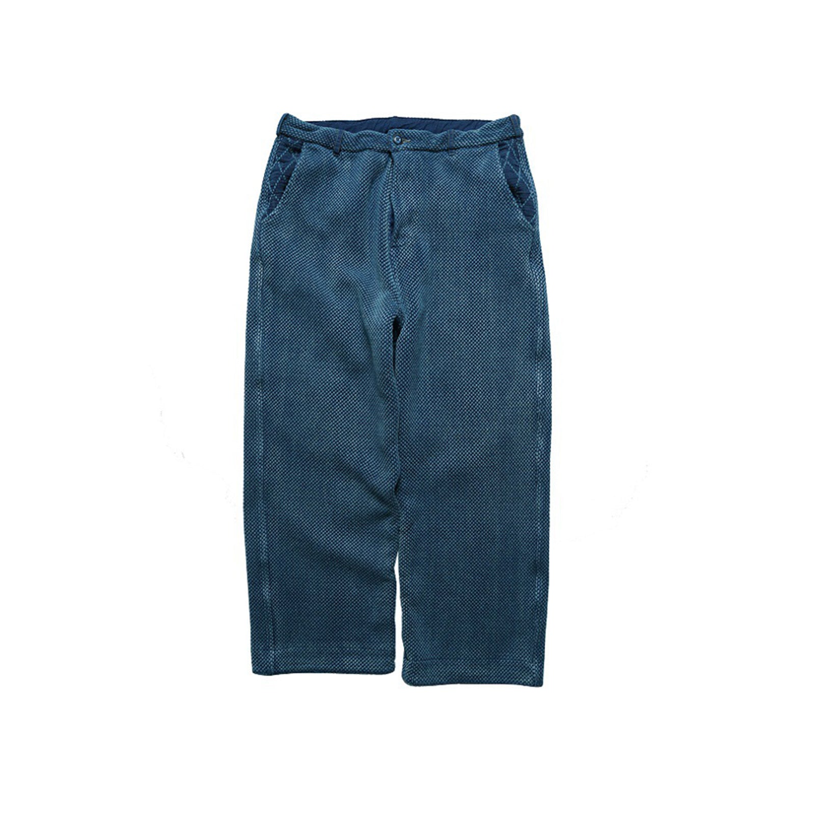 Heavy Plant Dyed Retro Splicing Kendo Casual Trousers With Medium Color Fade