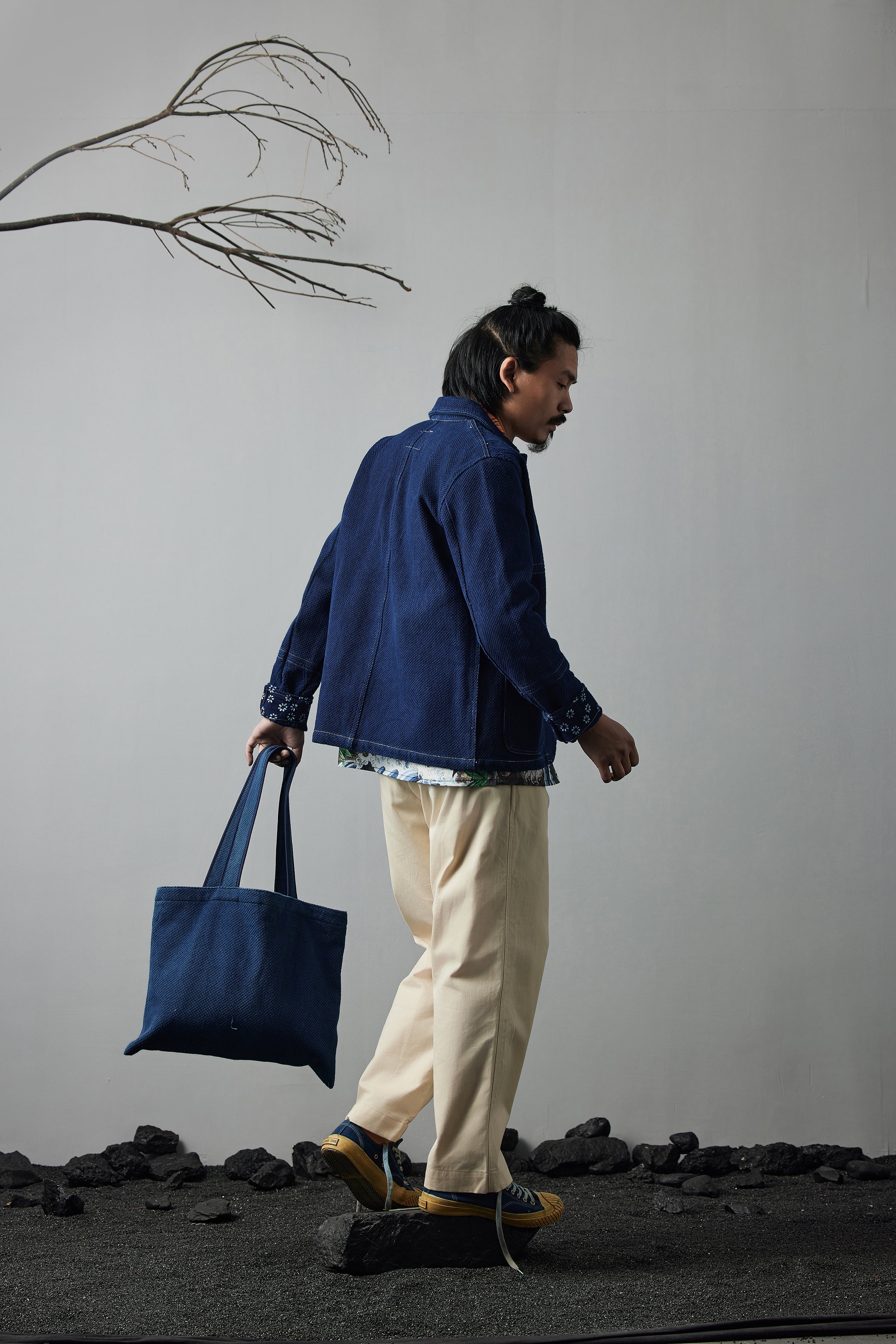 Hand-Dyed Indigo Cotton French Jacket – Vintage Workwear Inspired