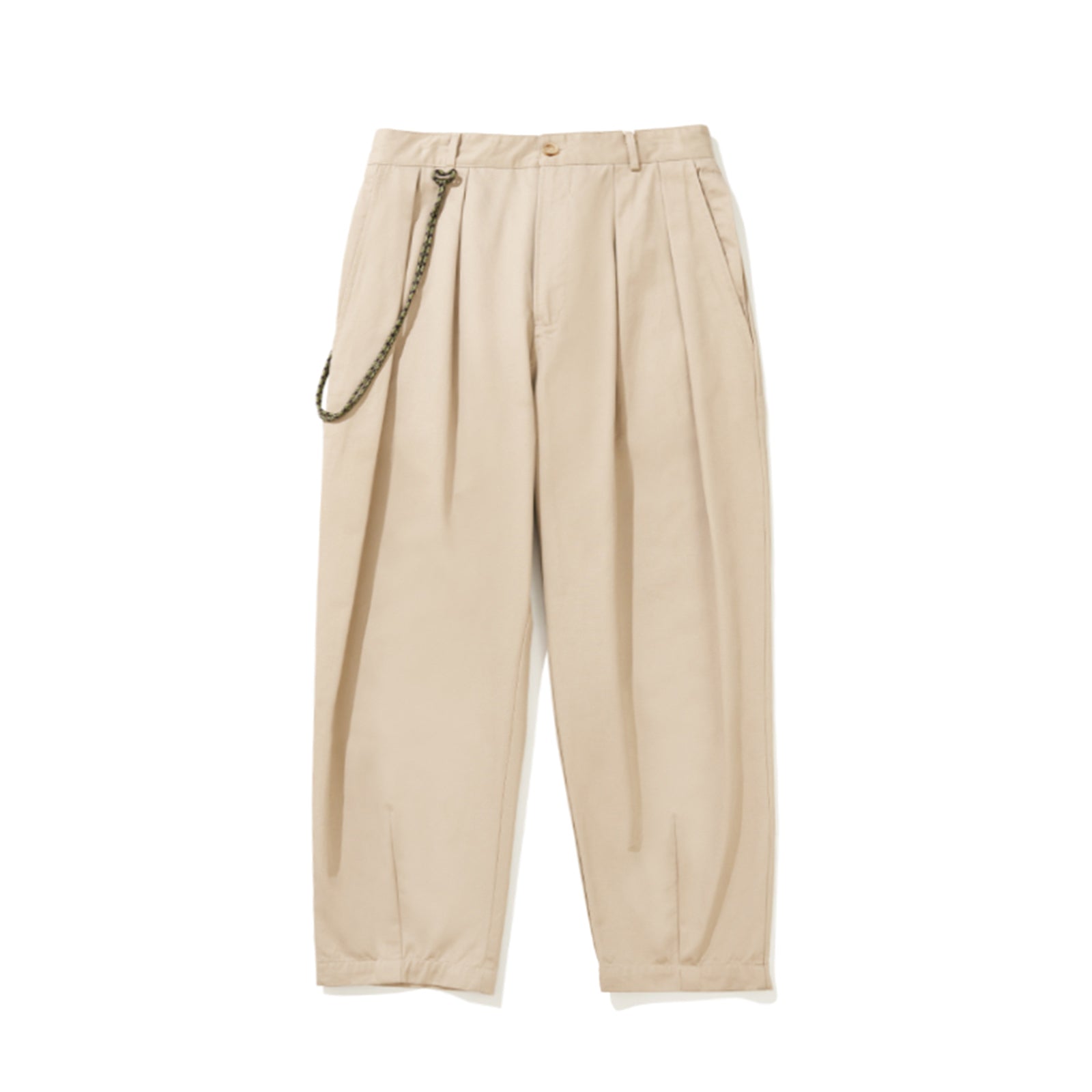 Tapered Pants Japanese Loose Trousers Casual Pants Multi-pocket Lanyard Khaki